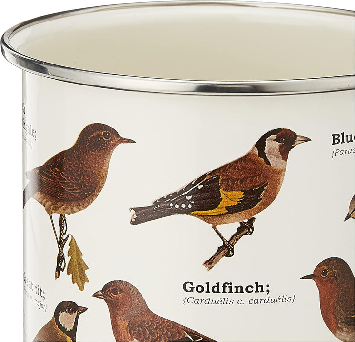 Garden Birds Illustrated Enamel Mug