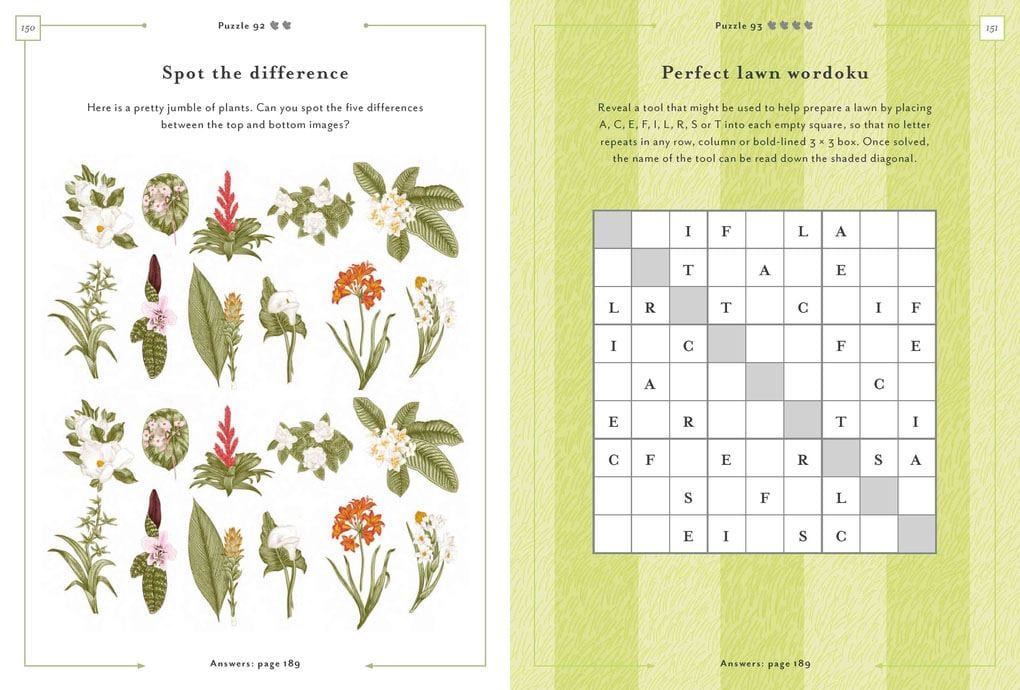 RHS Book of Puzzles And Brainteasers For Gardeners