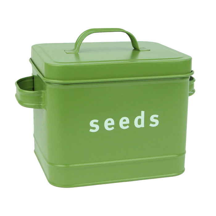 Vintage Green Seed Storage Tin