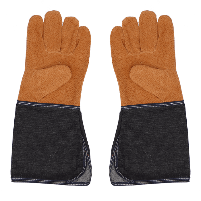 Leather & Denim Garden Gloves (Gauntlet)