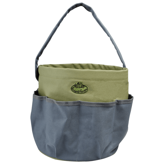 Heavy-Duty Round Garden Holdall Tool Bag - Grey