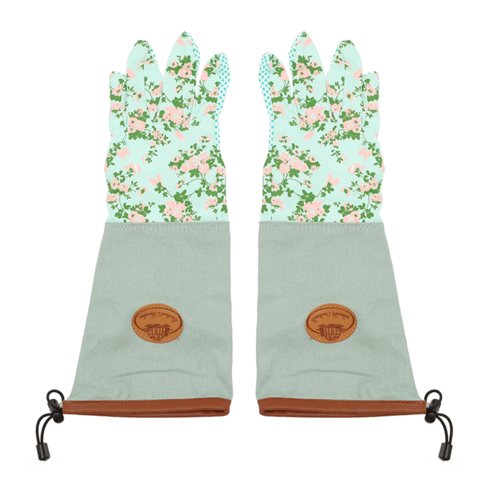 Rose Print Gauntlet Gardening Gloves