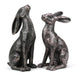 A Bit Quackers Garden Decor - Set of Two Bronze Hare Ornaments