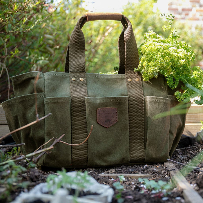 Alaskan MAKER Garden Bags - Canvas Gardening Tool Bag - Khaki