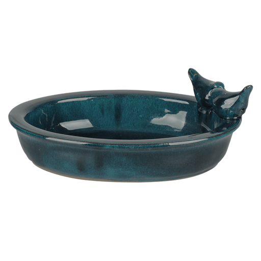 Best for Birds Bird Baths & Feeders - Blue Decorative Ceramic Oval Garden Bird Bath