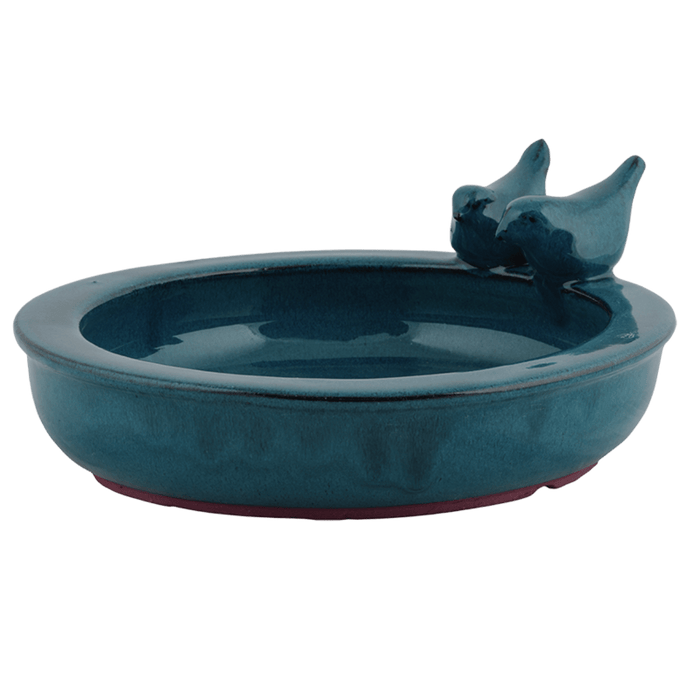 Best for Birds Bird Baths & Feeders - Blue Decorative Ceramic Round Garden Bird Bath