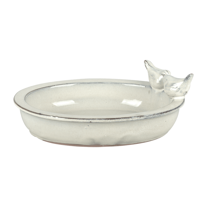 Best for Birds Bird Baths & Feeders - White Decorative Ceramic Oval Garden Bird Bath