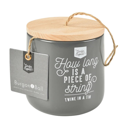 Burgon & Ball Garden Essentials - Twine Dispenser with Jute Twine - Charcoal