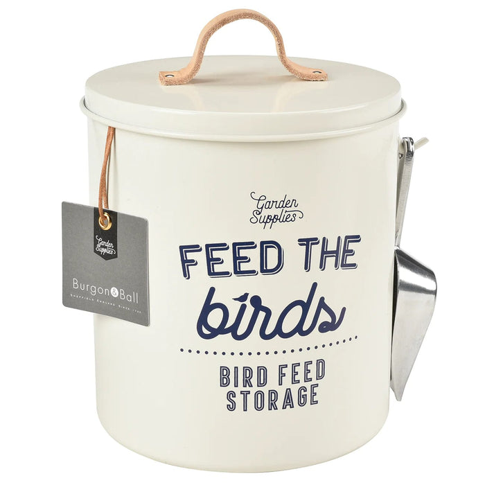 Burgon & Ball Garden Storage & Organisation - Feed the Birds' Bird Food Tin - Stone