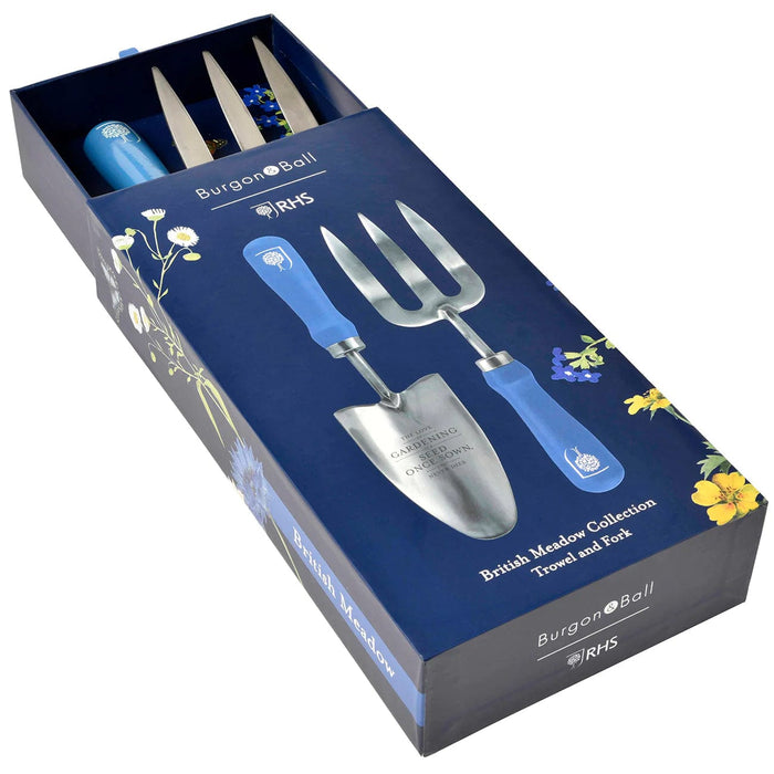 Burgon & Ball Garden Tool Gift Sets - British Meadow Trowel & Fork Set - Gift Boxed