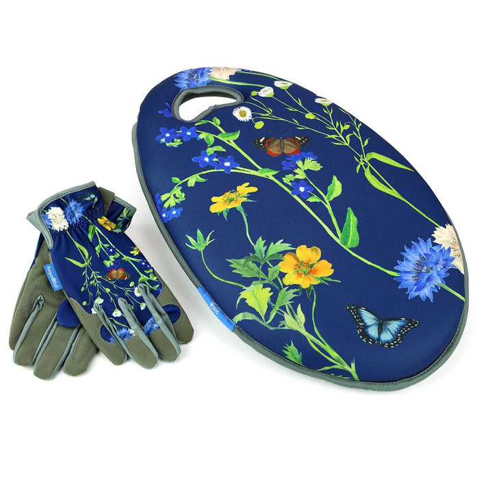 Burgon & Ball Garden Tool Gift Sets - Garden Kneeler & Gloves Bundle - British Meadow