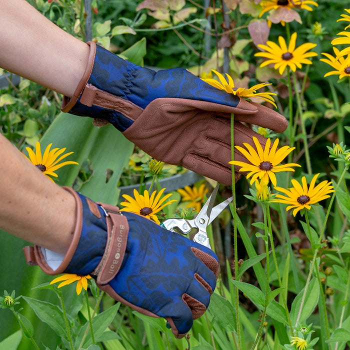 Burgon & Ball Garden Tool Gift Sets - Garden Kneeler & Gloves Bundle - Navy