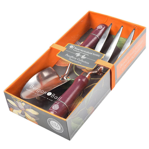 Burgon & Ball Garden Tool Gift Sets - Passiflora Trowel & Fork - Gift Boxed