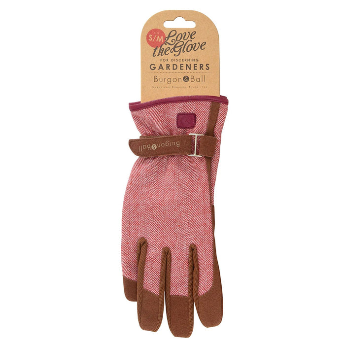 Burgon & Ball Gardening Gloves - Love the Glove - Red Tweed