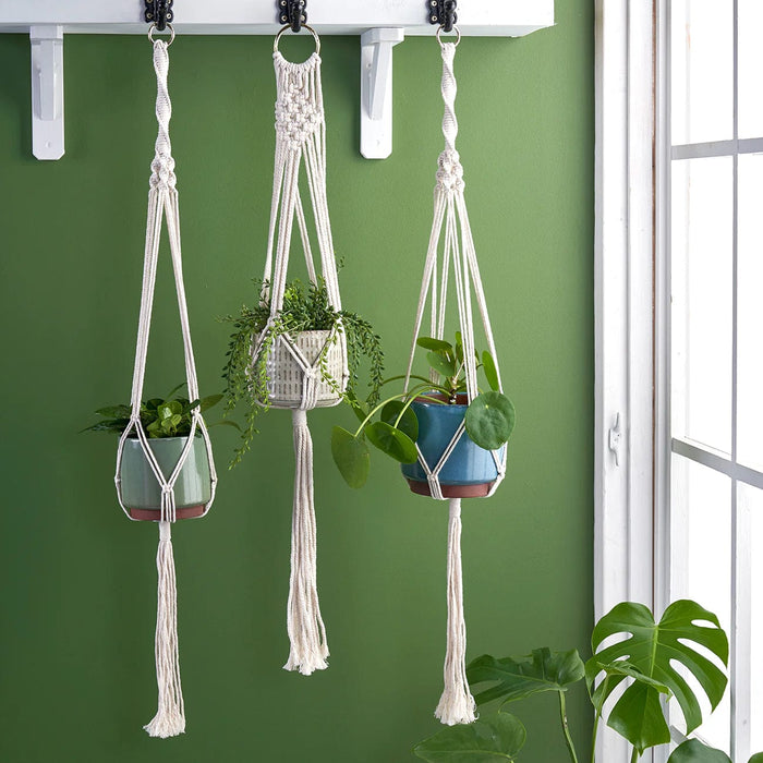 Burgon & Ball Indoor Plant Pots - Macrame Plant Pot Hanger - Woodstock