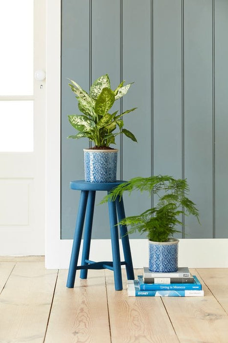 Burgon & Ball Indoor Plant Pots - Porto Dark Blue Glazed Pot - Large