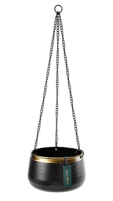 Burgon & Ball Indoor Plant Pots - Sahara Sunset Metal Hanging Pot - Large