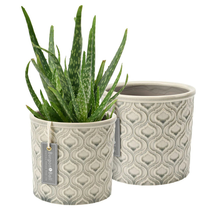 Burgon & Ball Indoor Plant Pots - Venetian Grey Glazed Pot - Small