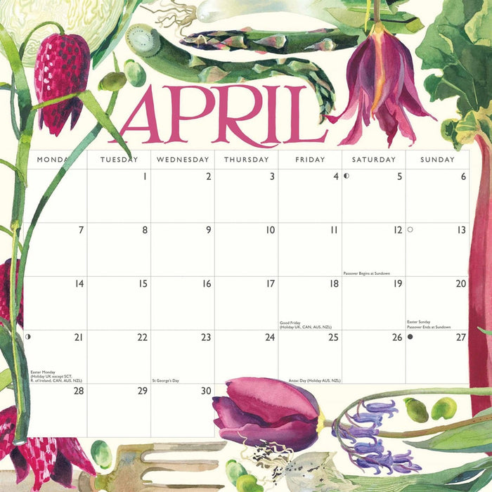 Emma Bridgewater Calendars & Diaries - Emma Bridgewater Kitchen Garden Calendar 2025