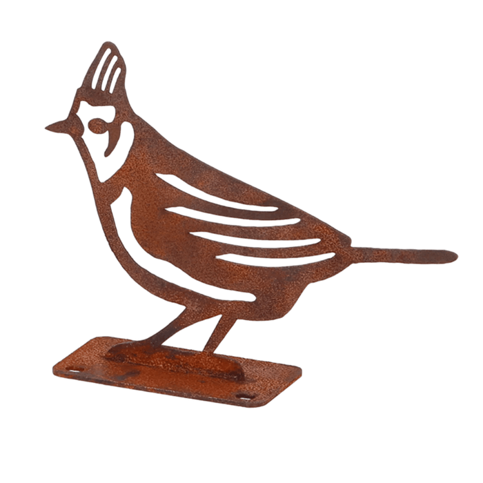 Esschert Design Garden Decor - Rusty Metal Bird Silhouette - Crested Tit