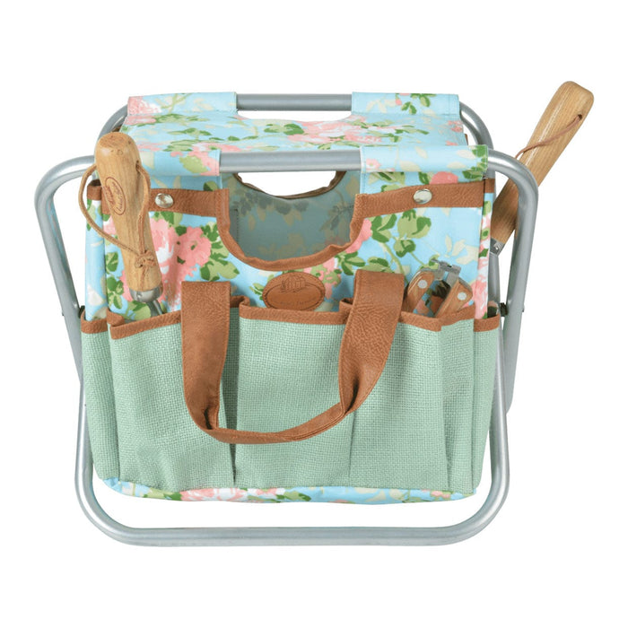 Esschert's Garden Garden Bags - Rose Print Clever Garden Tool Stool 2-in-1