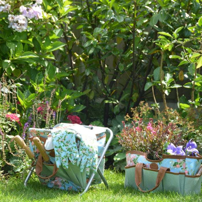 Esschert's Garden Garden Bags - Rose Print Large Garden Bag with Tool Pockets