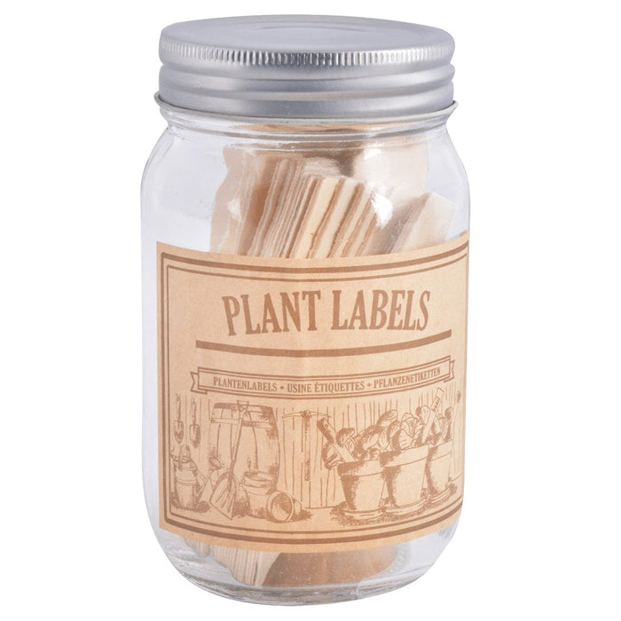 Esschert's Garden Garden Essentials - Wooden Plant Labels in Vintage Jar