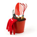 Esschert's Garden Garden Tool Gift Sets - Red Shades of Nature Garden Tools Set and Flower Pot (Various Colours)