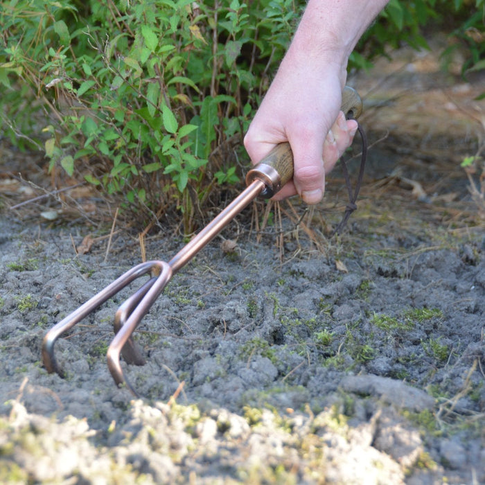 Esschert's Garden Garden Tools & Equipment - Claw Cultivator - Hand Rake (Copper Plated)