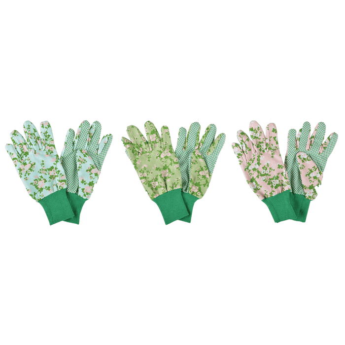 Esschert's Garden Gardening Gloves - Rose Print Women's Gardening Gloves (Set of 3)