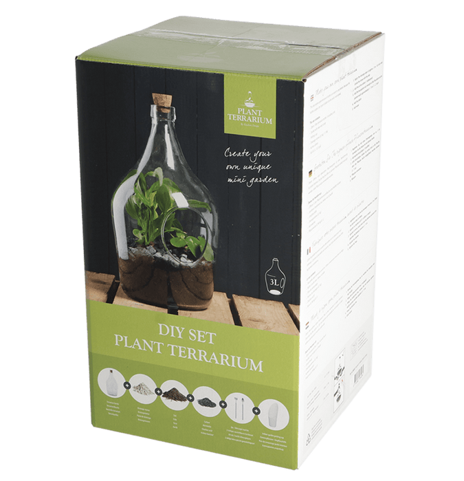 Esschert's Garden Plant Terrariums - DIY Plant Terrarium Kit with 3 Litre Open Bottle