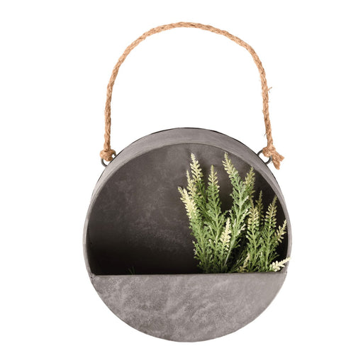 Esschert's Garden Pots & Planters - Rustic Zinc Wall Planter Round (Small)