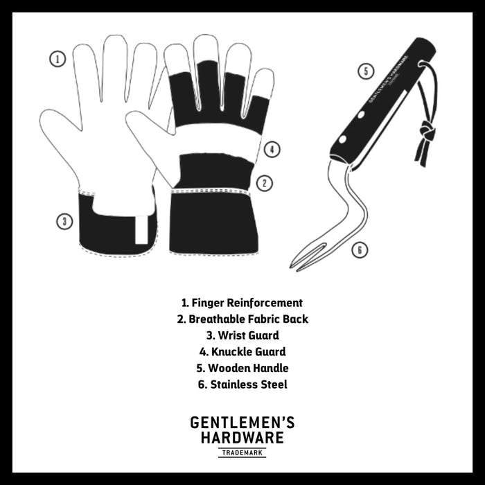 Gentlemen's Hardware Garden Tool Gift Sets - Gardening Gloves & Root Lifter Gift Set