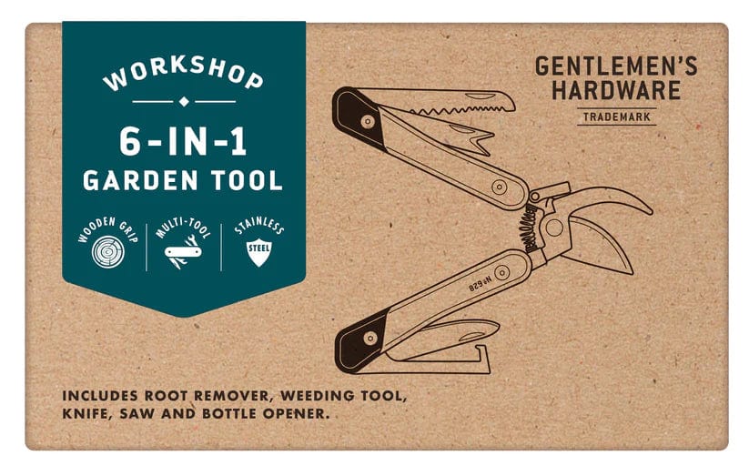 Gentlemen's Hardware Garden Tools & Equipment - Garden Multi-Tool 6-in-1 (Acacia & Titanium Finish)