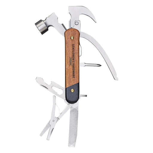 Gentlemen's Hardware Garden Tools & Equipment - Hammer Multi-Tool 11-in-1 (Acacia & Stainless Steel)