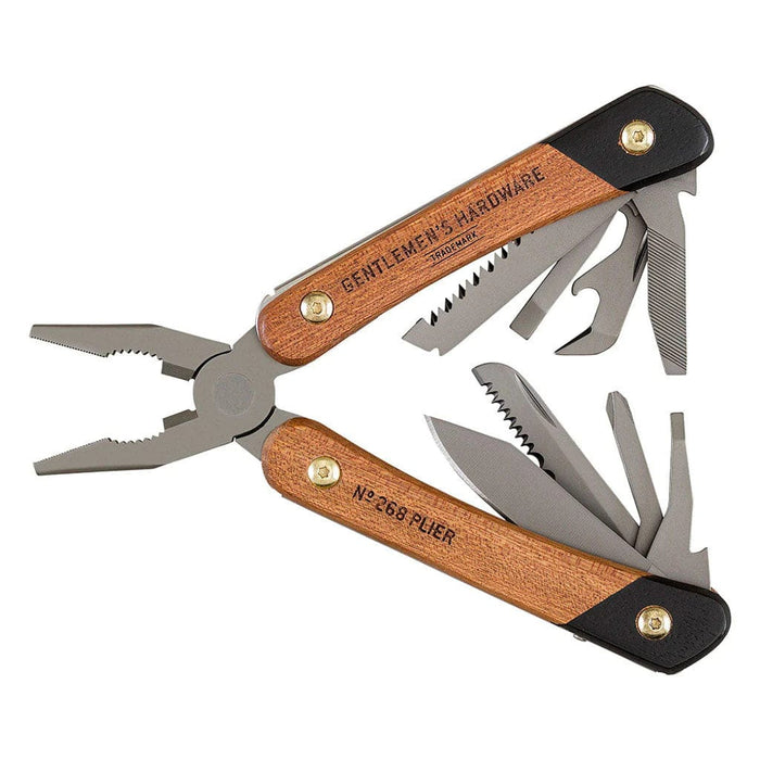 Gentlemen's Hardware Garden Tools & Equipment - Plier Multi-Tool 12-in-1 (Acacia & Stainless Steel)