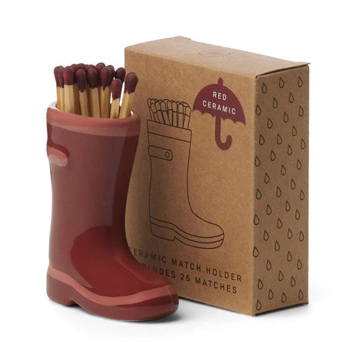 Gentlemen's Hardware Indoor Decor - Red Wellington Boot Matchstick Holder