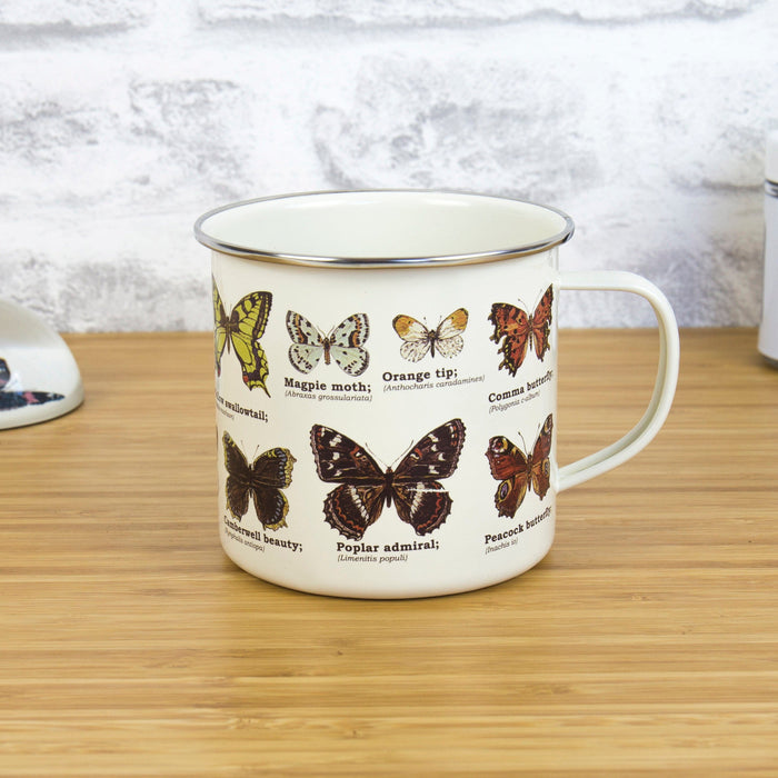 Gift Republic Enamel Mugs - Butterflies Illustrated Enamel Mug