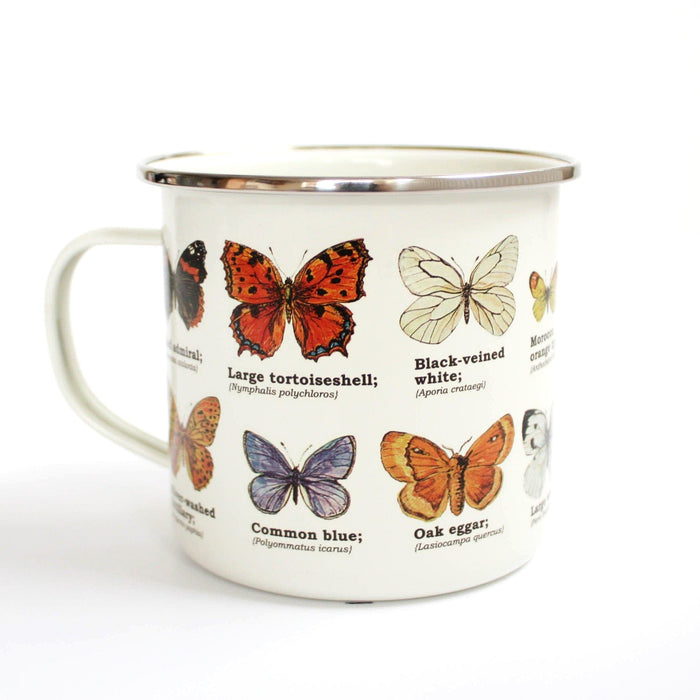 Gift Republic Enamel Mugs - Butterflies Illustrated Enamel Mug