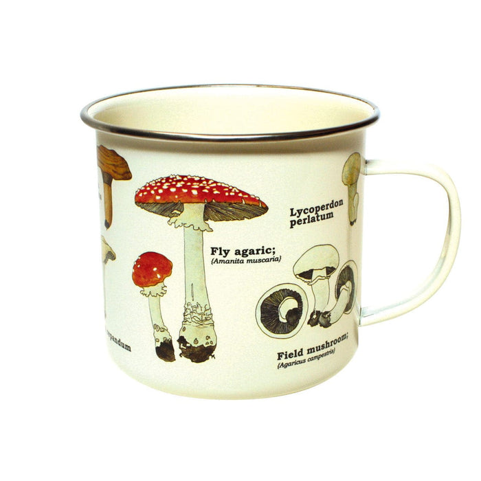 Gift Republic Enamel Mugs - Mushrooms Illustrated Enamel Mug