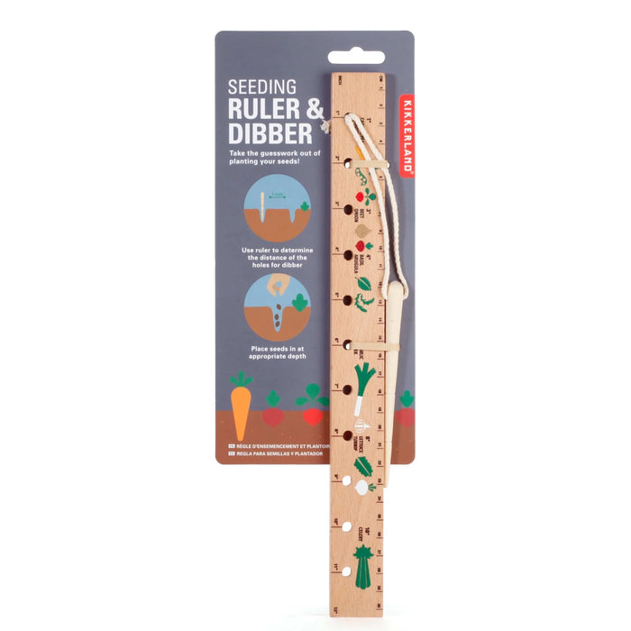 Kikkerland Garden Essentials - Seeding Ruler & Dibber