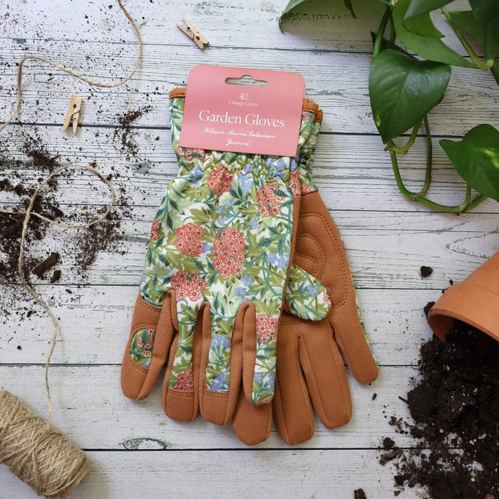 Orange Grove Gardening Gloves - William Morris Jasmine Spring Gardening Gloves