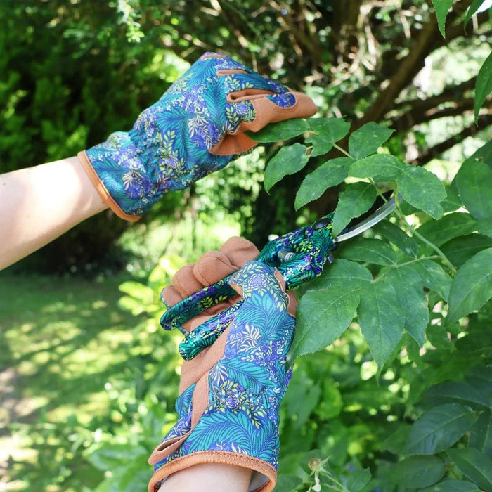 Orange Grove Gardening Gloves - William Morris Larkspur Gardening Gloves