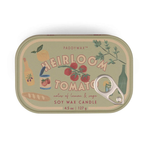 Paddywax Indoor Decor - Tomato Printed Tin Candle - Heirloom Tomato