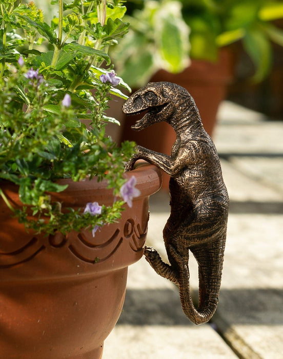 Plant Pot Hanger - Bronze Velociraptor