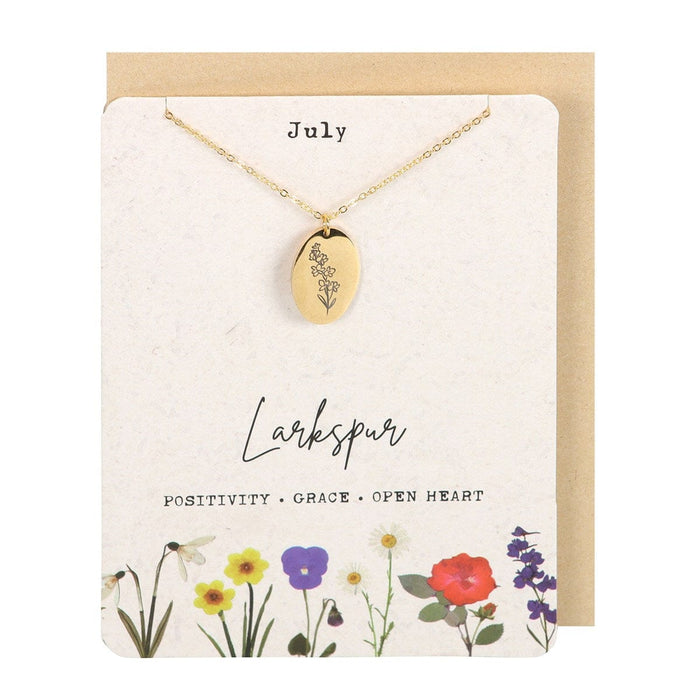 Something Different Jewellery - July Birth Flower Necklace and Card