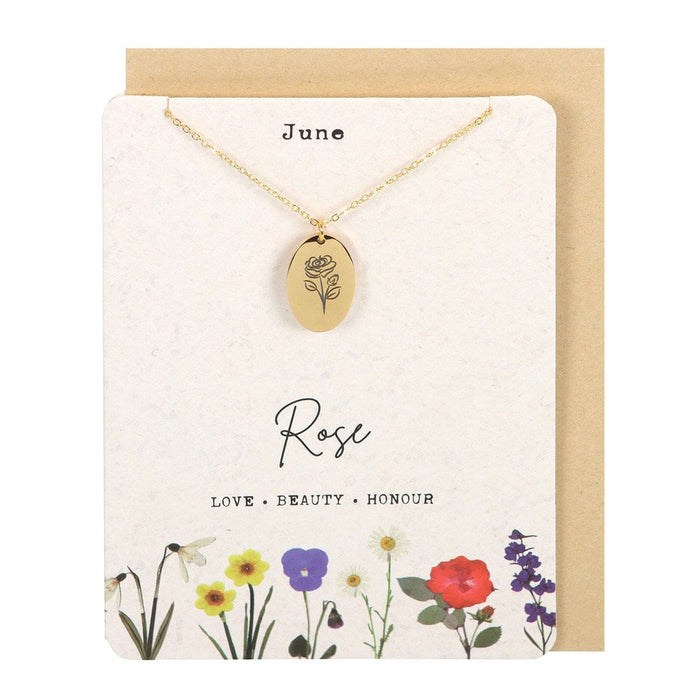 Something Different Jewellery - June Birth Flower Necklace and Card