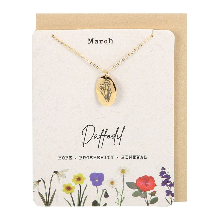 Something Different Jewellery - March Birth Flower Necklace and Card