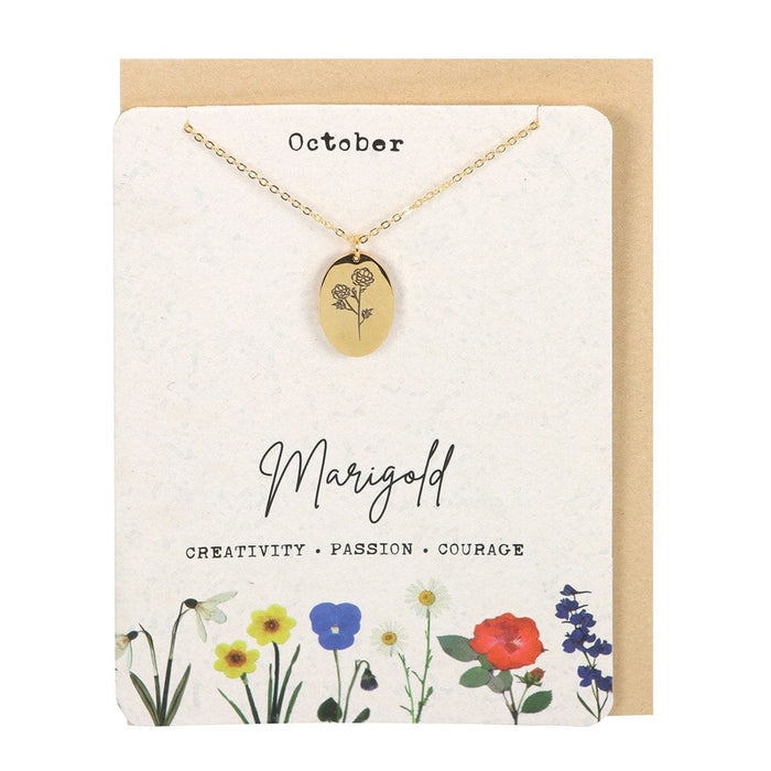 Something Different Jewellery - October Birth Flower Necklace and Card