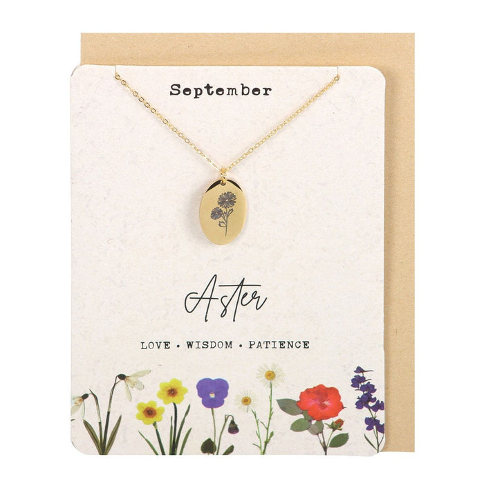 Something Different Jewellery - September Birth Flower Necklace and Card